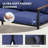 Outdoor Patio Metal Frame Wicker Backrest Wood Grain Armrest Loveseat with Cushions-1110637023