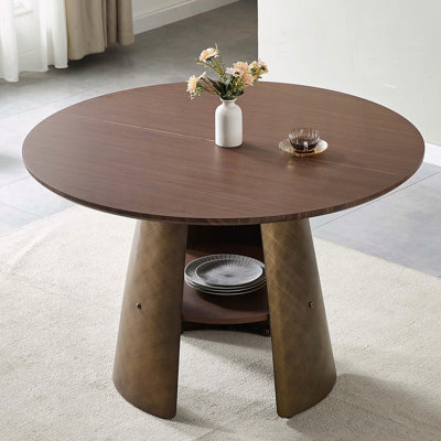 Table de salle à manger ronde 47,25 pouces avec couche de rangement