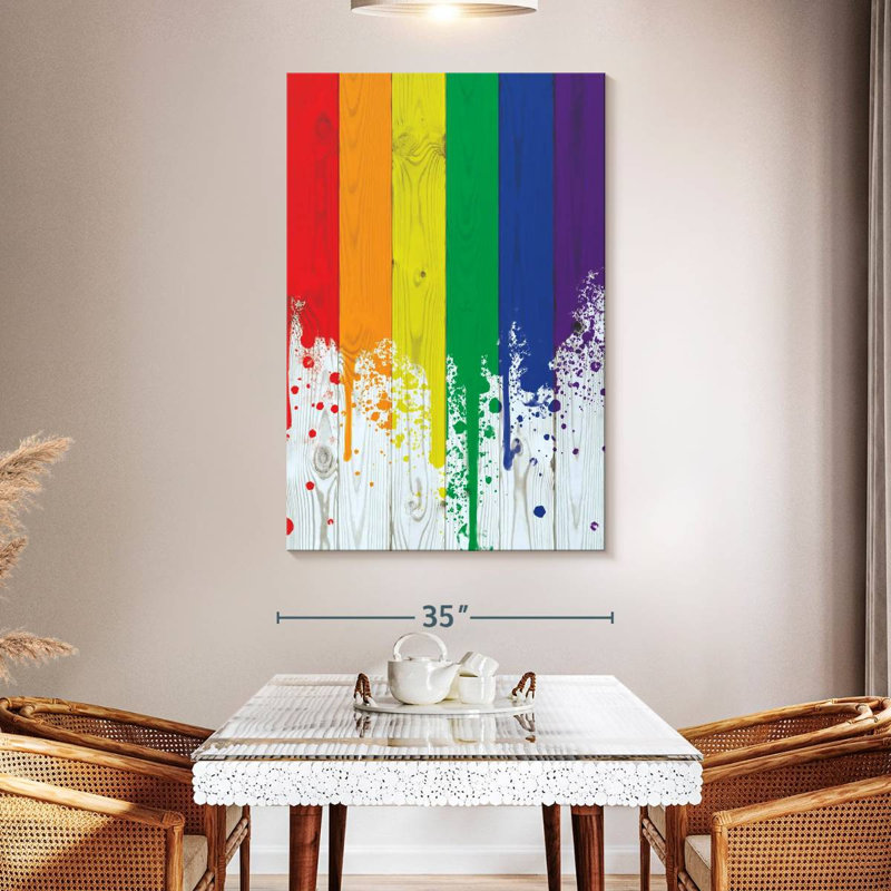 Khadjiah Rainbow Paint Spill, 51" H x 34" W