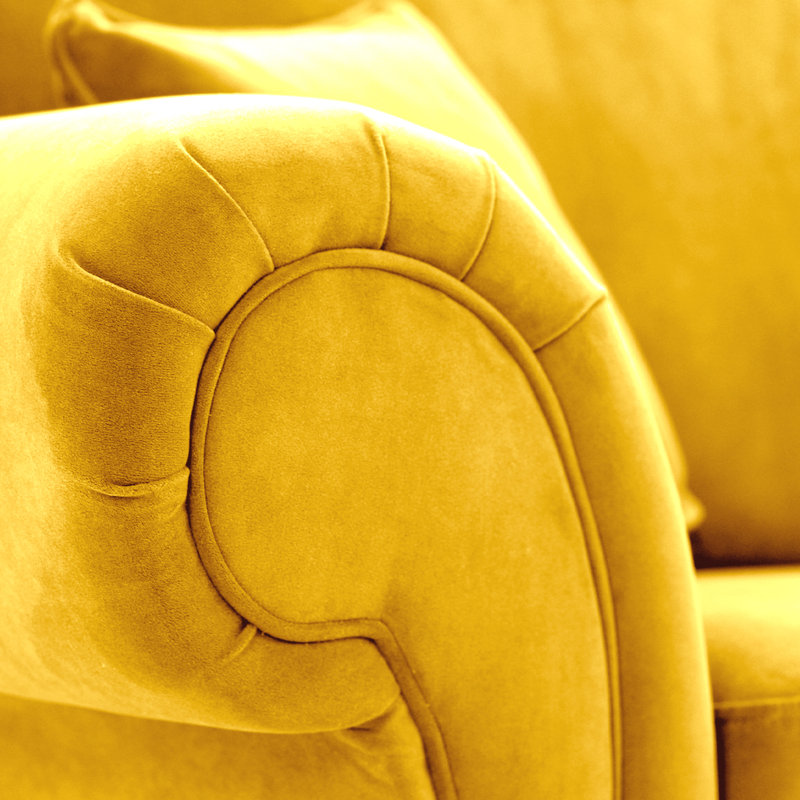 Foreston Velvet Armchair, Mustard