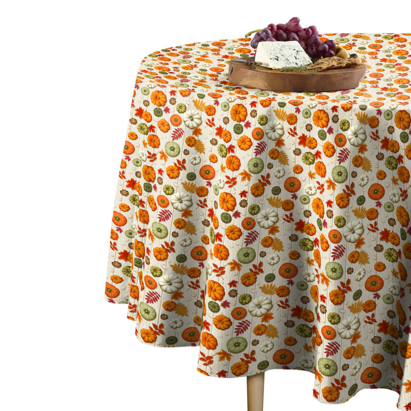 Kramer Mini Pumpkins Round Tablecloth, 102" W x 102" L