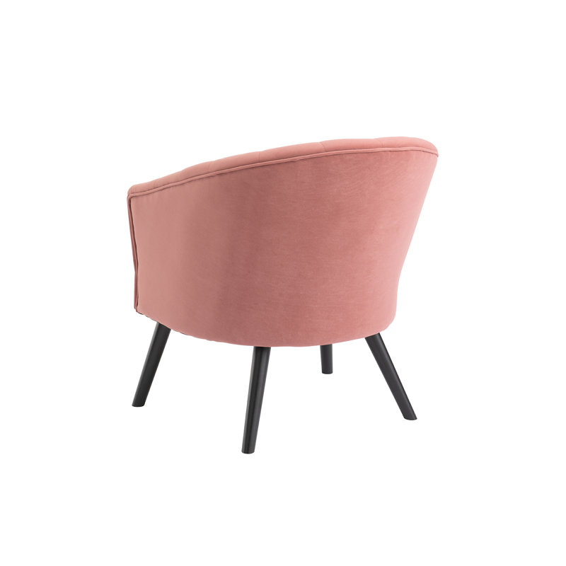 Thaddeus Velvet Barrel Chair, Pink