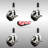 Soft Rubber Swivel Expanding Stem Caster Set Brake