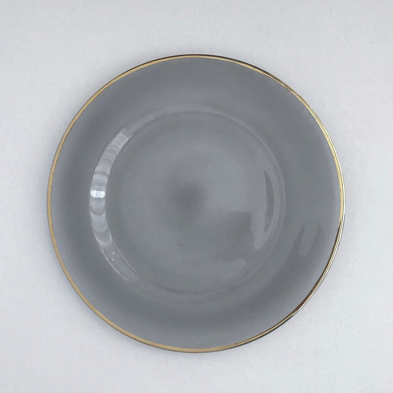 Siren Glass Charger, Charcoal/Gold