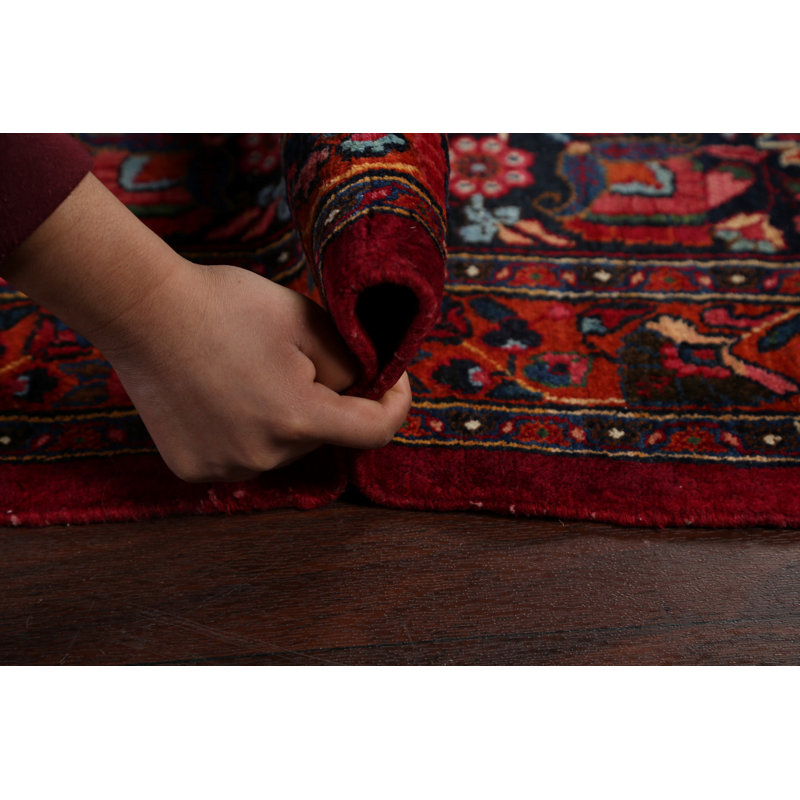 Tapis unique en laine noué à la main ivoire de style années 1920 de 10 pi 10 po x 14 pi 3 po Azzole