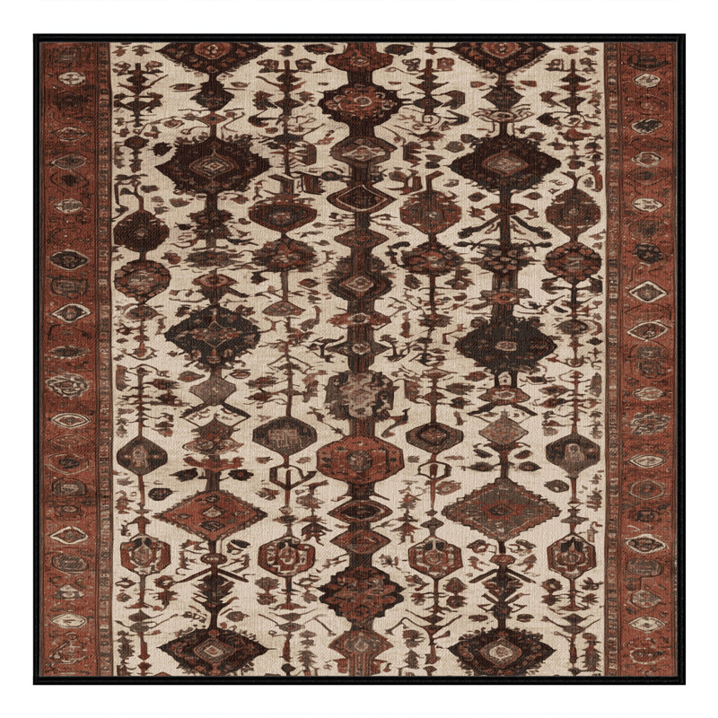 Tapis brun lavable à la machine, Carré 5 pi