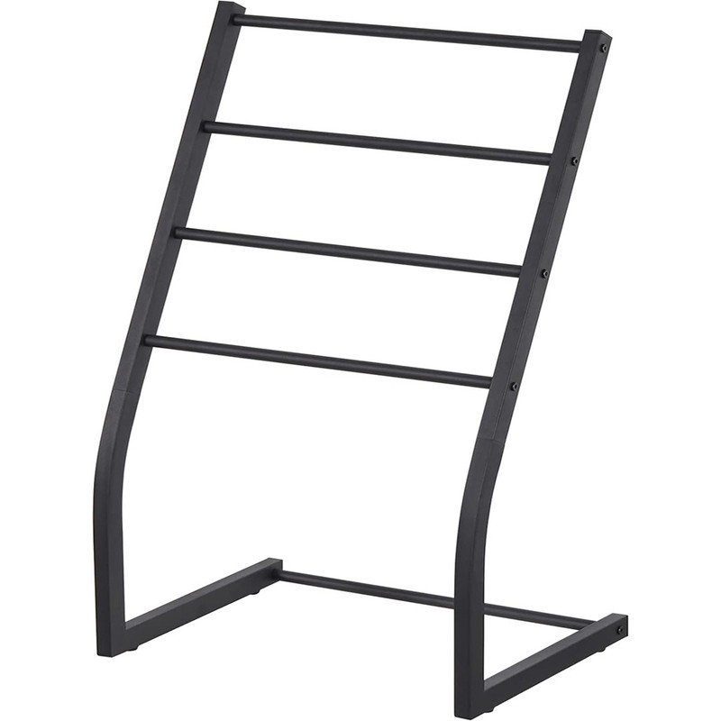 Support à serviettes sur pied, Noir