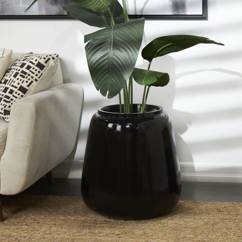 Vase de plancher en résine Mabe, H 19,9 po x l 19,45 po x P 19,45 po, Noir