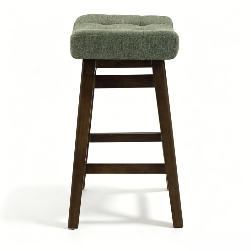 Tabourets de bar extra larges 19,7 po, Linen Green Seat/Brown Frame