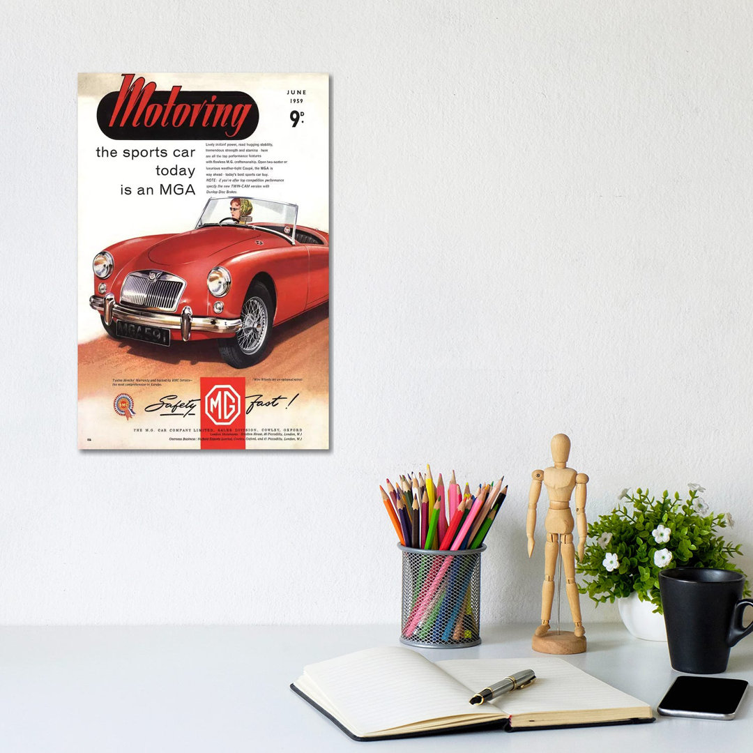 1950s MG Convertible Magazine Advert by The Advertising Archives - No Frame Gallery-Wrapped Canvas Giclée on Canvas