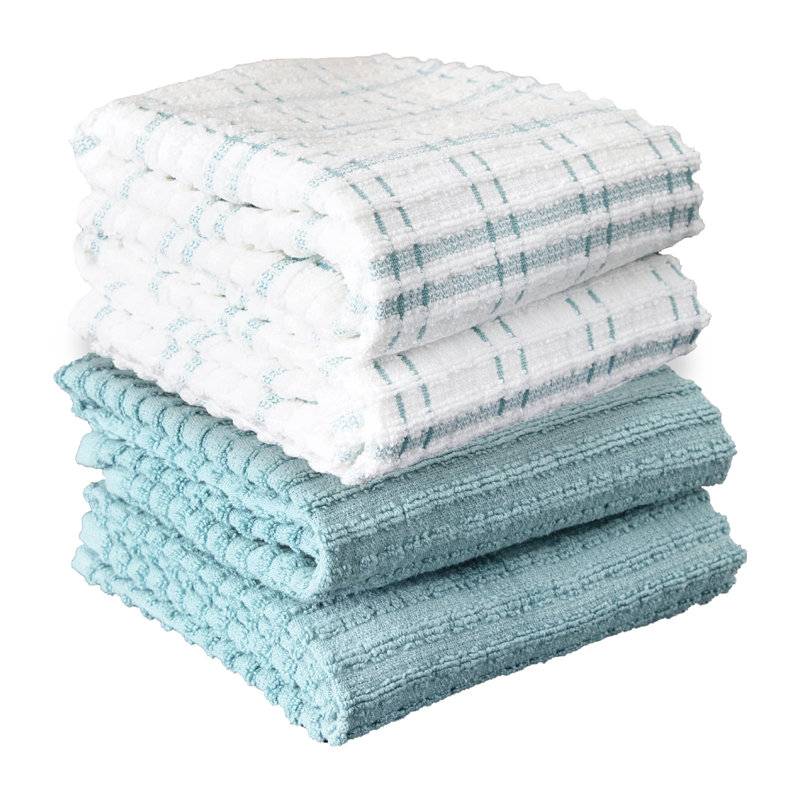 Royale Solid and Coordinate Kitchen Towel Set, Dew