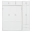 Grand lit escamotable mural avec armoire supérieure, tablettes et garde-robe, lit pliant peu encombrant, blanc-492295803
