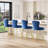 Bar Stools Set Of 2, Velvet Counter Height Bar Stools With Metal Legs, Button Tufted And Nailheads Trim, Wing-Back Bar Chairs For Kitchen Island Dining Room Pub-1601376310