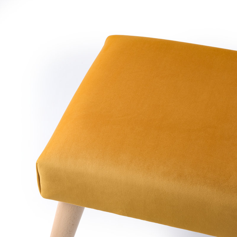 Sigourney Fabric Upholstered Bench, Papaya, 40cm H x 140cm W x 30cm D