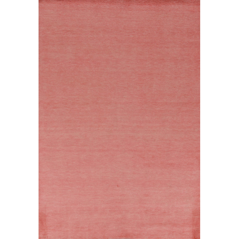 Modern Pink Solid Gabbeh Vegetable Dye Area Rug 6x9