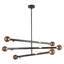 Reese 48-in Urban Bronze Dimmable LED Chandelier with Amber Glass-793185762