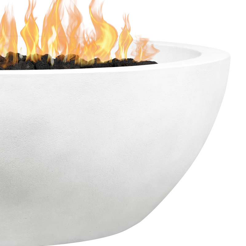 Eldora Round Concrete Fire Pit by Jensen Co, 14" H x 38" W x 38" D, Propane, Chalk