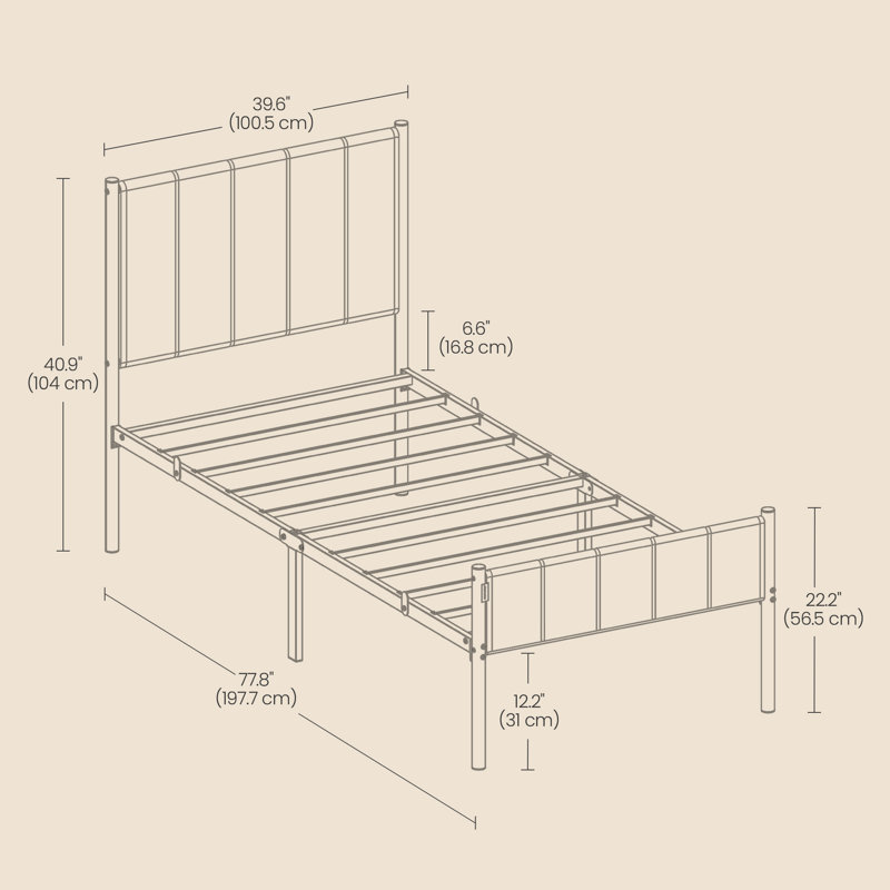 Bed, Twin, White