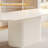 62.99" Modern Oval Cream White Dining Table Set with 6 Chairs for Kitchen, Bar, Living Room-415237163-420354124-420354120