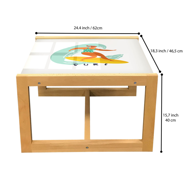 Jaetyn Trestle Coffee Table, 40cm H x 46.5cm W x 62cm D