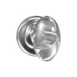 Bravura 928-1 Passage Glass Egg Knob on Traditional Rectangular Rose in Satin Nickel