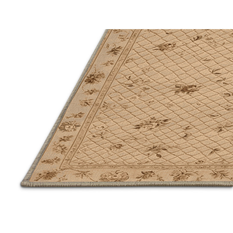 Machine Washable French Brown Area Rug, Rectangle 3' x 5'