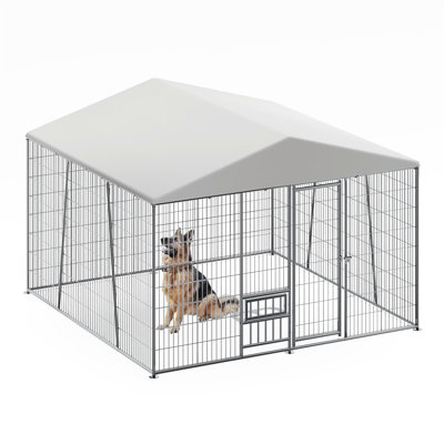 Outdoor Dog Kennel with Feeding Bowl