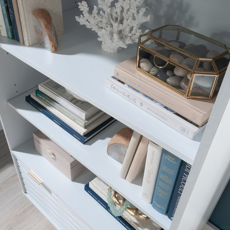 Bibliothèque avec tiroir, finition blanche