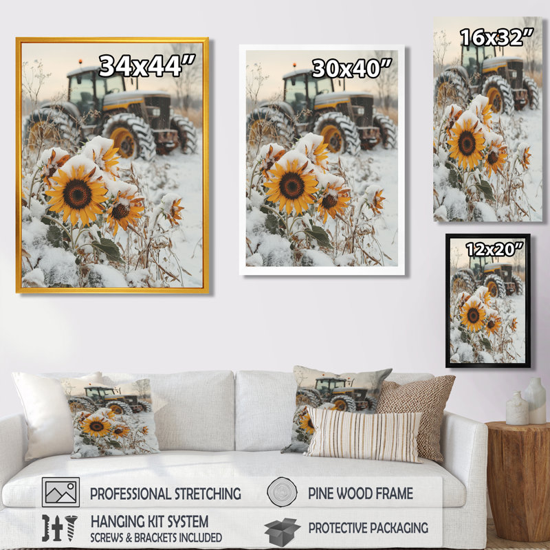 Gerstner - Floral Canvas Wall Art, H 20 po x l 12 po, Reproduction encadrée d'une seule photo, Doré