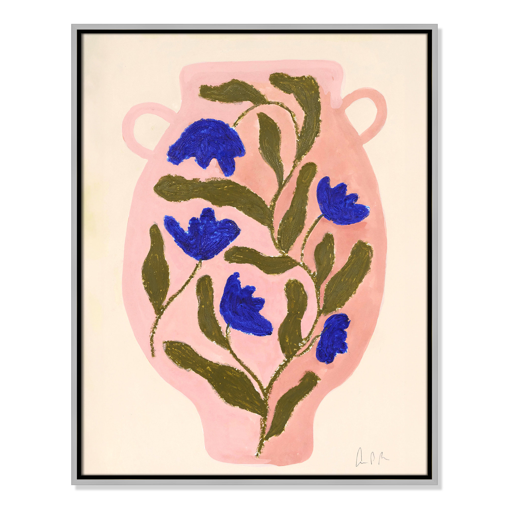 Vase No. 01 Print by Camilla Bergqvist, 29.5" H x 23.5" W, Silver