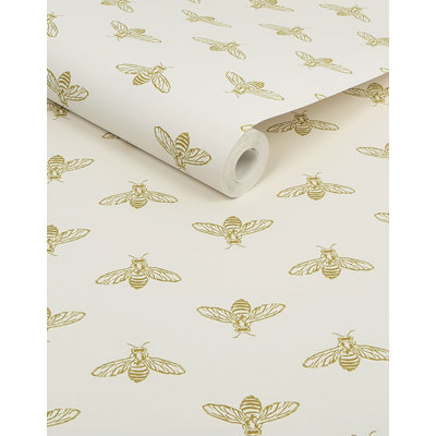 Joules Block Print Bee Wallpaper
