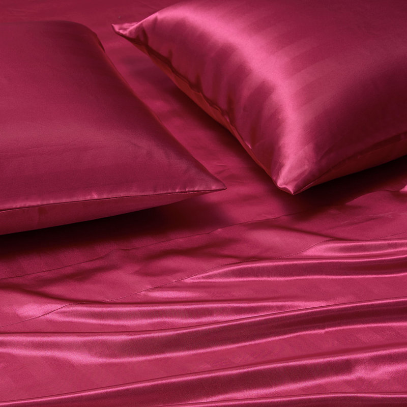 Juicy Couture Silky Satin Damask Sheet Sets, Hot Pink, Queen Sheet Set