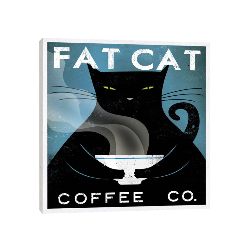 'Fat Cat Coffee Co.' by Ryan Fowler Graphic Art Print on Wrapped Canvas, 93.98 cm H x 93.98 cm W x 4.445 cm D