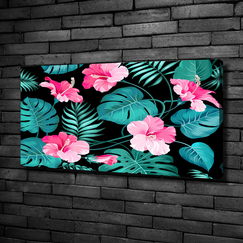 Tropical Flowers - Print, Canvas, 50cm H x 100cm W x 2cm D