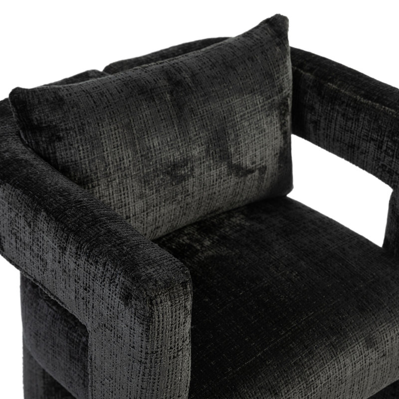Upholstered Armchair, Black