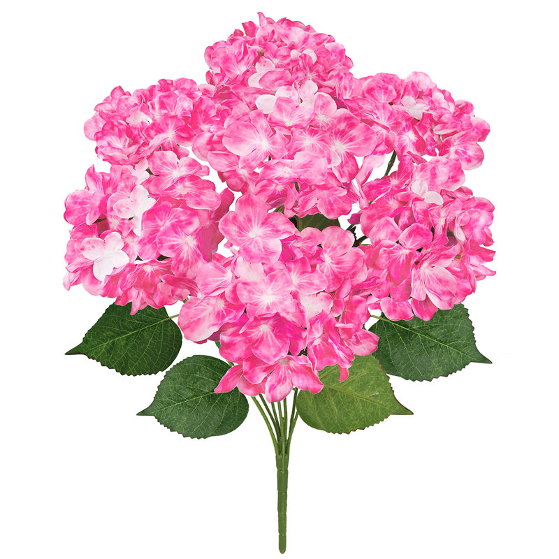 Artificial Hydrangea Flower Stem, Hot Pink