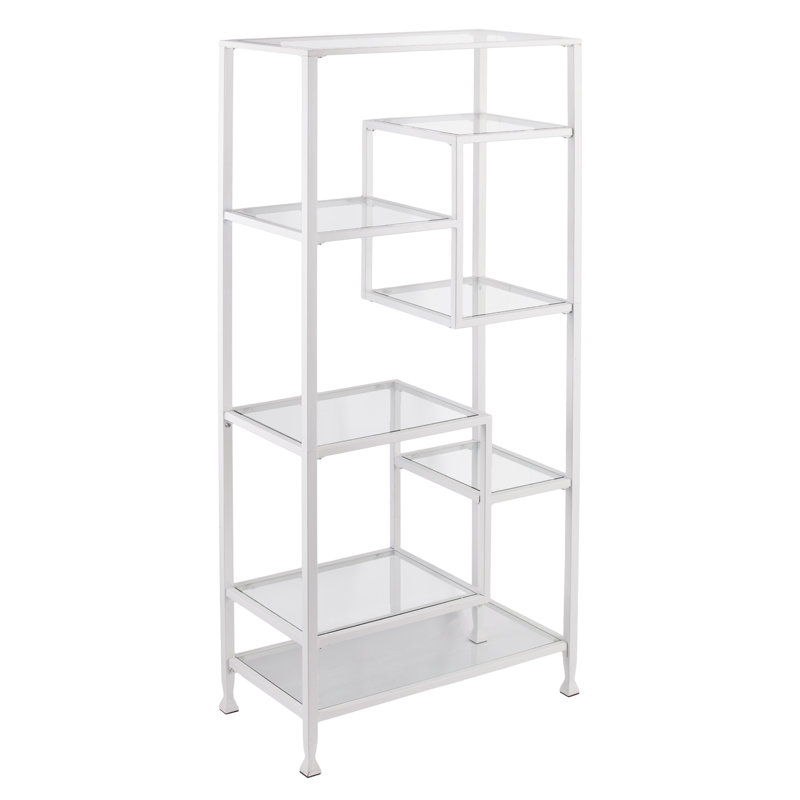 Charney Geometric Bookcase, Crisp White