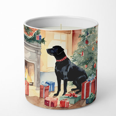 Bougie de Noël parfumée avec support en céramique