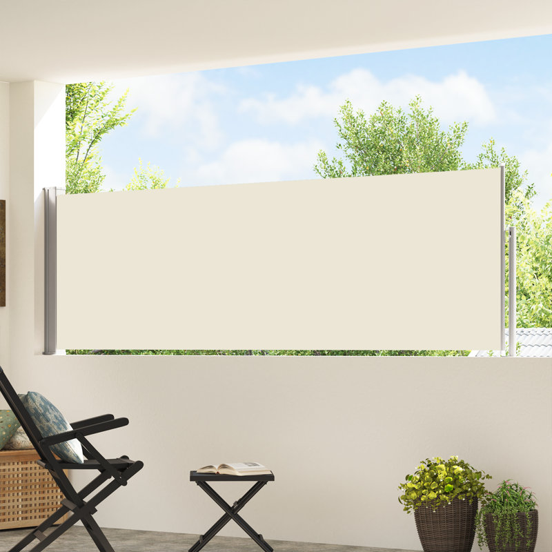 Polyester Cover Patio Retractable Awning, 39.4" H x 196.9" W