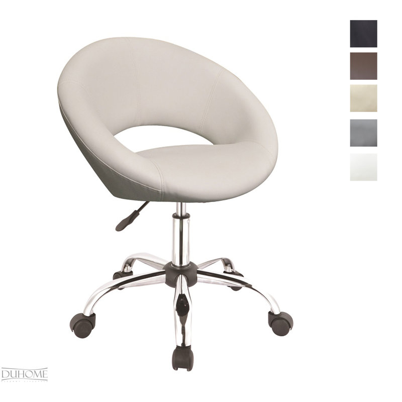 Zakary Backed Adjustable Height Lab Stool, White