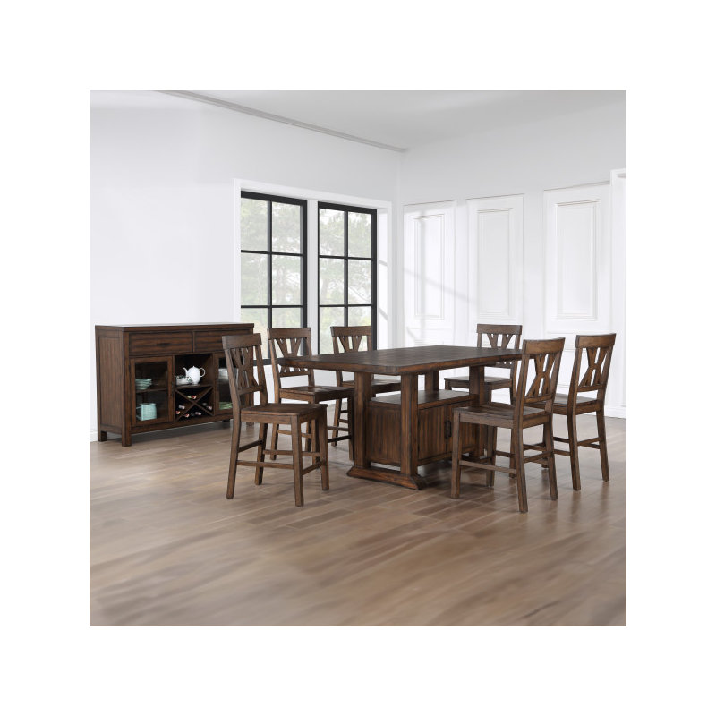 Ensemble de salle à manger Demone, 7 pièces : table, 6 chaises