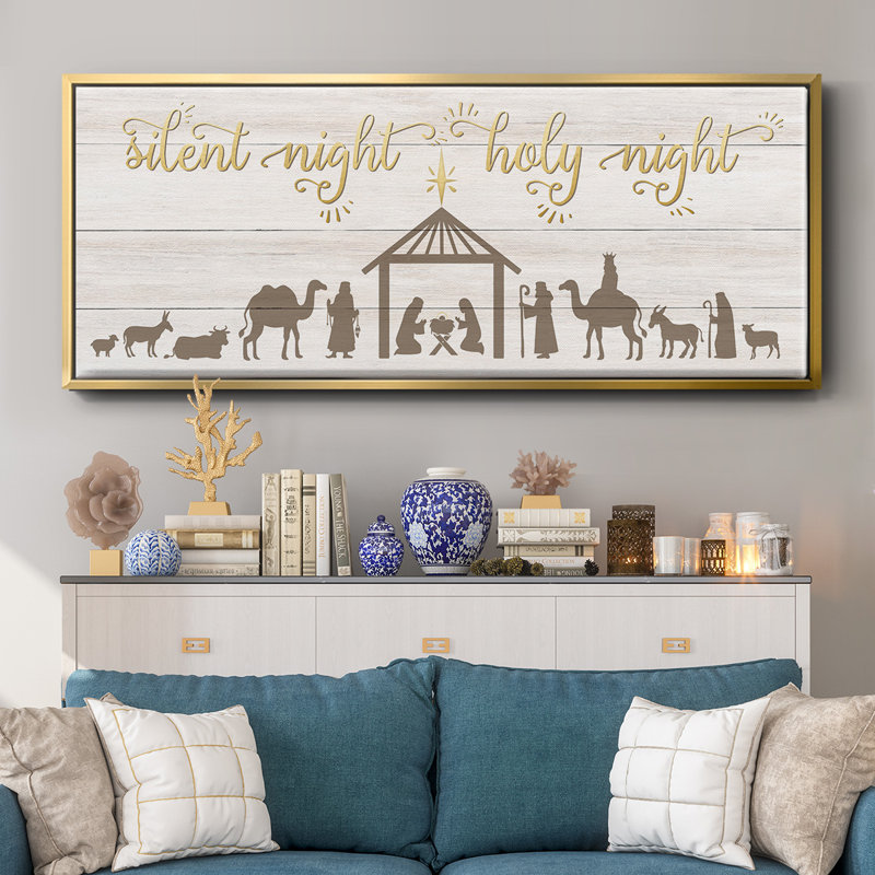 Silent Night Nativity- Framed Canvas