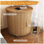 Table de bout cylindrique de style Mid-Century moderne avec station de charge intégrée, porte coulissante et rangement à 2 niveaux-129952450-129952451
