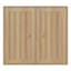 Armoire de salle de bain murale verticale rainurée avec portes doubles