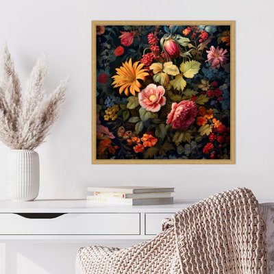 «Vintage Floral 59» par Gurtej, reproduction d'art sur toile encadrée