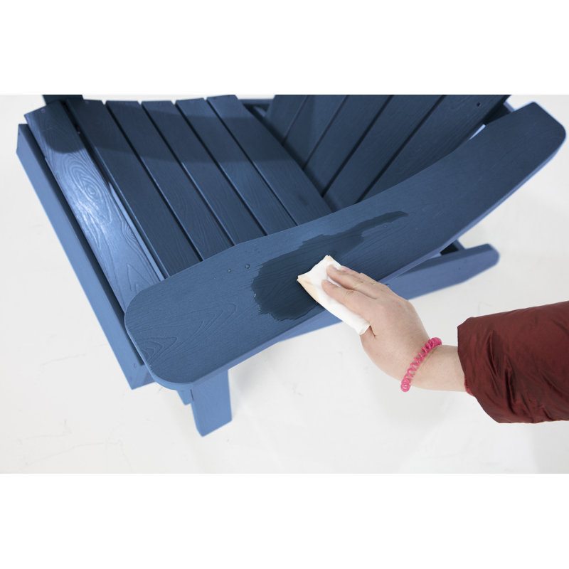 Plastic Adirondack Chair set of 2, All-Weather HIPS Outdoor Patio Chairs for Lawn, Garden, Fire Pit, Backyard, Navy Blue
