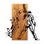 Élégant accessoire mural décoratif en bois, noyer et noir, 21,7 po x 22,8 po x 1,2 po | 50% bois véritable (épaisseur: 1,2 po) et 50% métal (épaisseur: 0,6 po) | Conception unique pour la décoration intérieure, élégante et durable