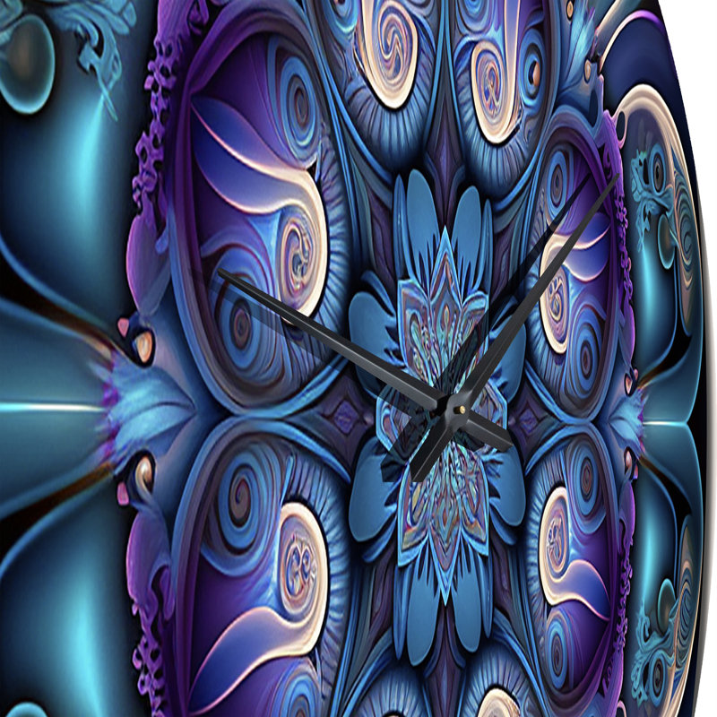 Horloge murale céleste céleste en mystérieux mauve et bleu IV, Grand