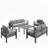 All-Weather 5-Piece Modern Metal Patio Furniture Set-1565303459