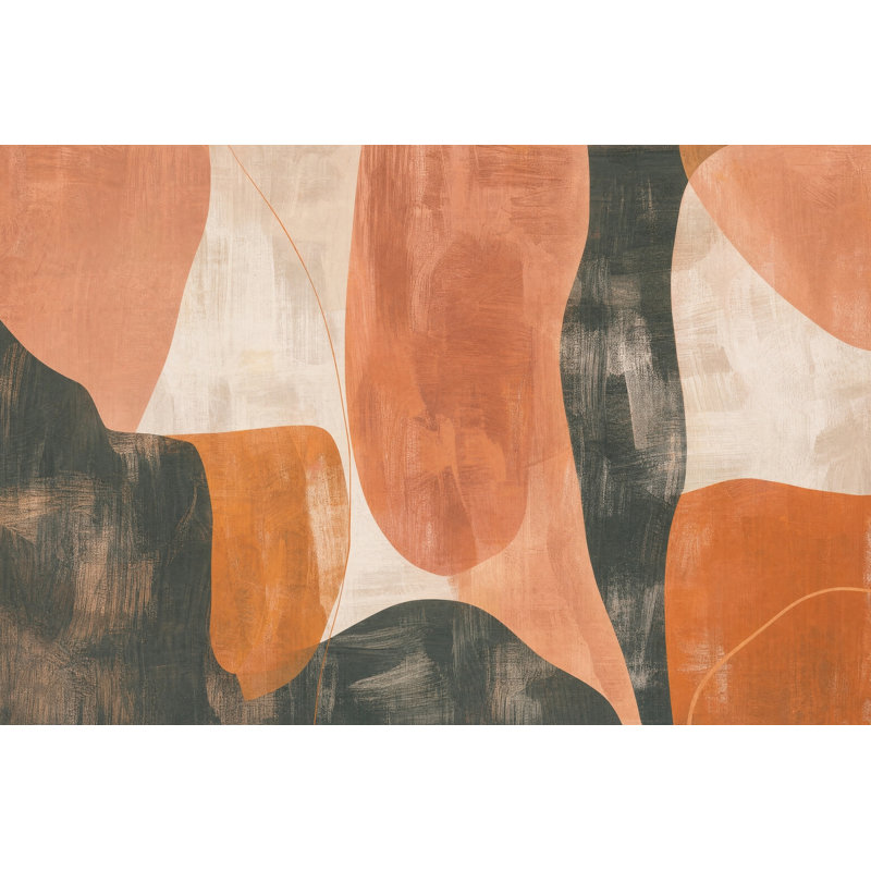 Papier peint moderne Mid Century, 140"x108", Non-Woven Nonpasted